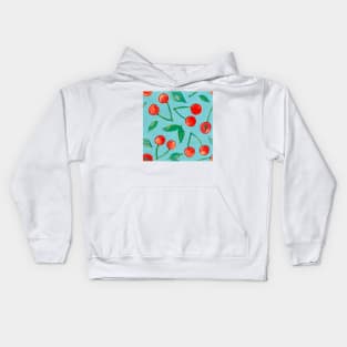 Watercolor Cherries Kids Hoodie